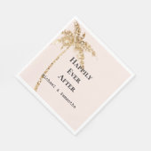 金ゴールドグリッタートロピカルパームツリー スタンダードランチョンナプキン (角)