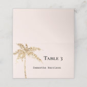 金ゴールドグリッタートロピカルパームツリー プレイスカード (外部開封)