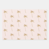 金ゴールドグリッタートロピカルパームツリー ラッピングペーパーシート (正面)