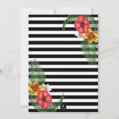 金ゴールドグリッタートロピカルフラワーズ卒業パーティー 招待状 (裏面)