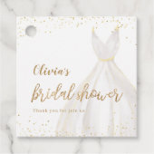 金ゴールドグリッタードエレガントレスブライダルシャワー フェイバータグ (正面)