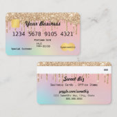 金ゴールドグリッタードグラデーションリップピンククレジット名刺 名刺 (正面/裏面)