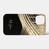 金ゴールドグリッタードライブ、金ゴールド光線、金ゴールド名 Case-Mate iPhoneケース (裏面 (横))