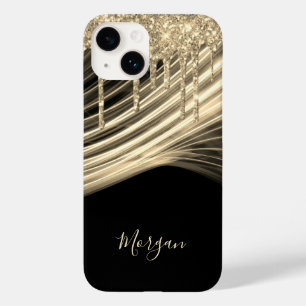 金ゴールドグリッタードライブ、金ゴールド光線、金ゴールド名 Case-Mate iPhone 14ケース