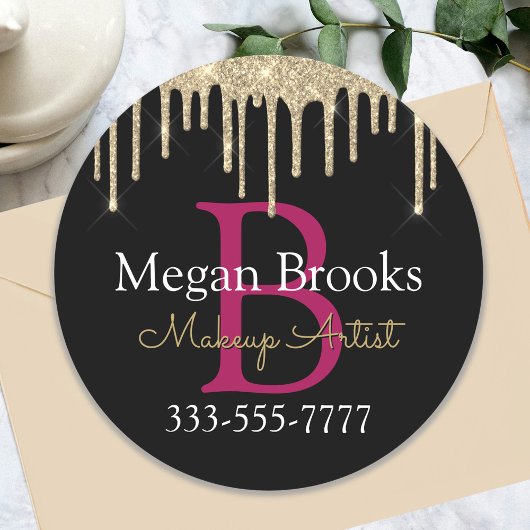 金ゴールドグリッタードライブ、DIY名、モノグラム&タイトルVs2 ラウンドシール