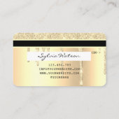 金ゴールドグリッタードリップクレジットカードホログラム 名刺 (裏面)