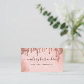 金ゴールドグリッタードリップグラムネイルアートマニキュアサロン 名刺 (スタンド正面)