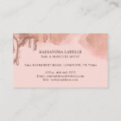 金ゴールドグリッタードリップグラムネイルアートマニキュアサロン 名刺 (裏面)