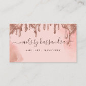 金ゴールドグリッタードリップグラムネイルアートマニキュアサロン 名刺 (正面)