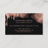 金ゴールドグリッタードリップグラムネイルアートマニキュアサロン 名刺 (裏面)