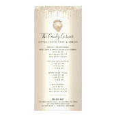 金ゴールドグリッタードリップスイチゴデザートスイーツメニュー ラックカード (正面)