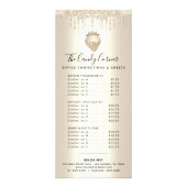 金ゴールドグリッタードリップスチョコレートデザートスイーツメニュー  ラックカード (正面)