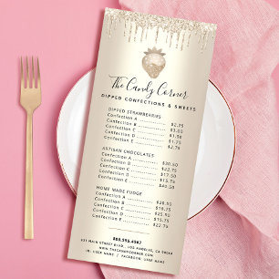 金ゴールドグリッタードリップスチョコレートデザートスイーツメニュー  ラックカード