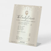 金ゴールドグリッタードリップスデザートスイーツメニュー価格表 台座サイン (正面)