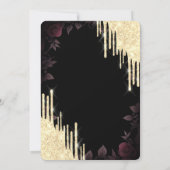 金ゴールドグリッタードリップスドレスゴシック18誕生日 招待状 (裏面)