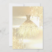 金ゴールドグリッタードリップスドレススウィート16 招待状 (裏面)