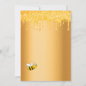 金ゴールドグリッタードリップスブライドto beeブライダルシャワー 招待状 (裏面)
