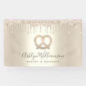 金ゴールドグリッタードリップスベーカリーデザートパティストリーシェフシック 横断幕 (横)