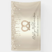 金ゴールドグリッタードリップスベーカリーデザートパティストリーシェフシック 横断幕 (縦)