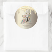 金ゴールドグリッタードリップスミキサーフラワーズベーカリー ラウンドシール (バッグ)