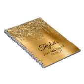 金ゴールドグリッタードリップスメタリック21stバースデーゲスト ノートブック (右側)