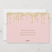 金ゴールドグリッタードリップスメリークリスマスフォト シーズンカード (裏面)
