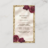 金ゴールドグリッタードリップチョコレートケーキフローラベーカリー 名刺 (裏面)