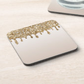 金ゴールドグリッタードリップドリップアイスパクル コースター (左側)