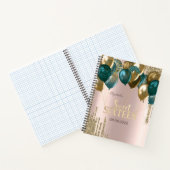 金ゴールドグリッタードリップバルーンバラ金ゴールドスウィート16 ノートブック (内部)