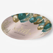 金ゴールドグリッタードリップバルーンバラ金ゴールドスウィート16 ペーパープレート (アングル)