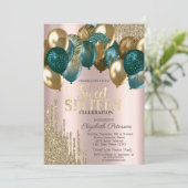 金ゴールドグリッタードリップバルーンバラ金ゴールドスウィート16 招待状 (スタンド正面)