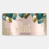 金ゴールドグリッタードリップバルーンバラ金ゴールドスウィート16 横断幕 (横)