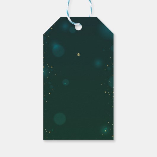 金ゴールドグリッタードリップバルーン緑の甘い16 ギフトタグ (裏面)