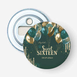 金ゴールドグリッタードリップバルーン緑の甘い16 栓抜き