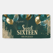 金ゴールドグリッタードリップバルーン緑の甘い16 横断幕 (横)