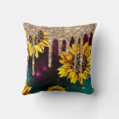 *～*金ゴールドグリッタードリップヒョウヒマワリ クッション (裏面)