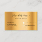 金ゴールドグリッタードリップメイクアップヘア 名刺 (裏面)