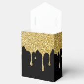金ゴールドグリッタードリップモノグラムスクリプト名ブラック フェイバーボックス (オープン)