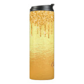 金ゴールドグリッタードリップモノグラム名 タンブラー (回転左)