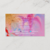 金ゴールドグリッタードリップレインボーバタフライロゴ 名刺 (裏面)