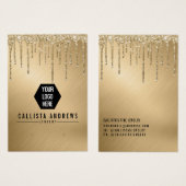 金ゴールドグリッタードリップロゴイヤリングディスプレイカード (正面&裏面)