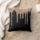 *～*金ゴールドグリッタードリップ黒  クッション (ブランケット)