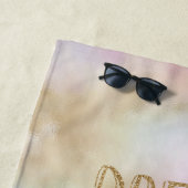 金ゴールドグリッタードリームビッグユニコーンパーソナライズされた名 ビーチタオル (インサイチュ)