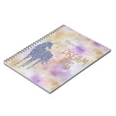 金ゴールドグリッタードリームビッグユニコーンパーソナライズされた ノートブック (左側)