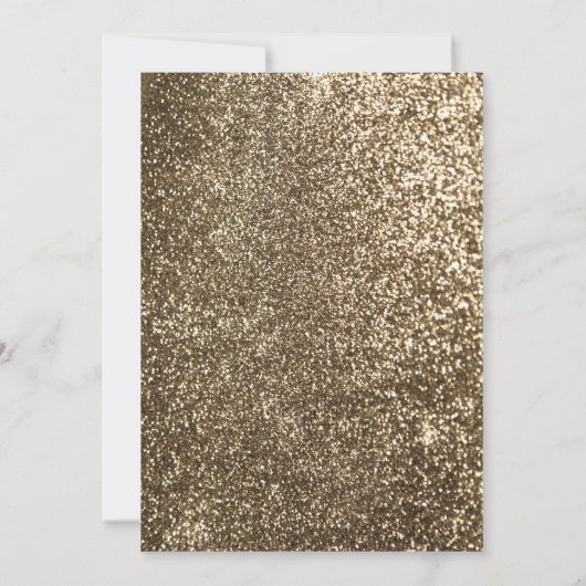 金ゴールドグリッタードレエレガントスホワイトブライダルシャワー 招待状 (裏面)