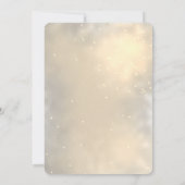 金ゴールドグリッタードレスボホフラワーズブライダルシャワー 招待状 (裏面)