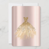 金ゴールドグリッタードレスロイズ金ゴールドブライダルシャワー 招待状 (裏面)