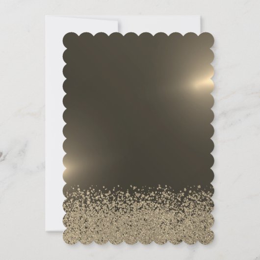 金ゴールドグリッタードレス、ダイヤモンド金ゴールドキンセアニェラ 招待状 (裏面)