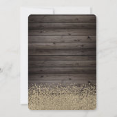 金ゴールドグリッタードレス，ティアラ，ウッド18番目の誕生日 招待状 (裏面)