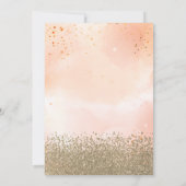 金ゴールドグリッタードレス,ティアラ,水の色オレンジ甘い16 招待状 (裏面)